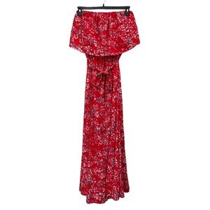 Vici Red Floral Maxi Dress